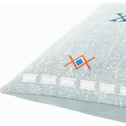 Cactus Silk Pillow - 36832 by Surya in slate, white, deep teal, blue, burnt orange. Made from 100% cotton in a eclectic & global style.