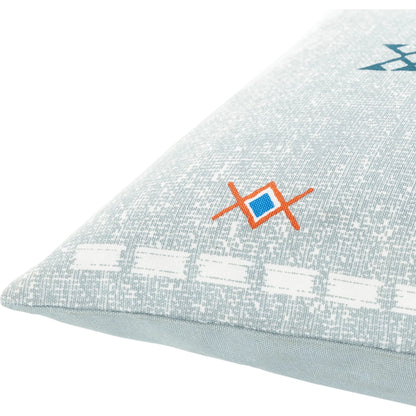 Cactus Silk Pillow - 36832 by Surya in slate, white, deep teal, blue, burnt orange. Made from 100% cotton in a eclectic & global style.