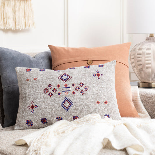 Cactus Silk Pillow - 8319 by Surya in medium gray, burgandy. Made from 100% cotton in a eclectic & global style.