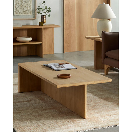 Cascata Coffee Table - 530931 by Surya in natural. Made from top: wood veneer, base: wood veneer in a modern style.
