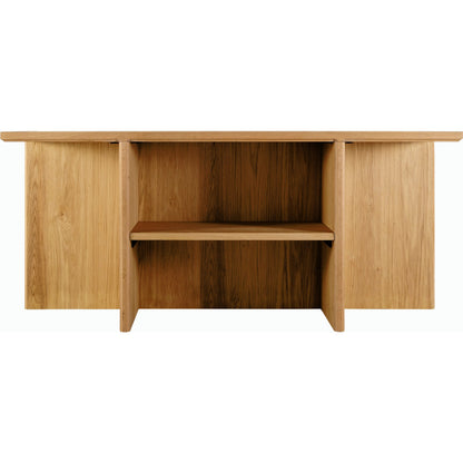 Cascata Console Table - 530934 by Livabliss in top: brown; base: brown and natural. Made from top: wood veneer, base: wood veneer in a modern style.