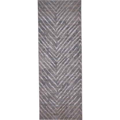 Waldor Herringbone Rug - 3968F by Feizy in gray. Made from polypropylene, polyester in a unique style.