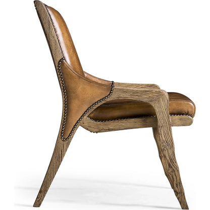 Echo Canyon Leather Side Chair (Set of 2) by Jonathan Charles in faded oak. Made from oak in a traditional style.