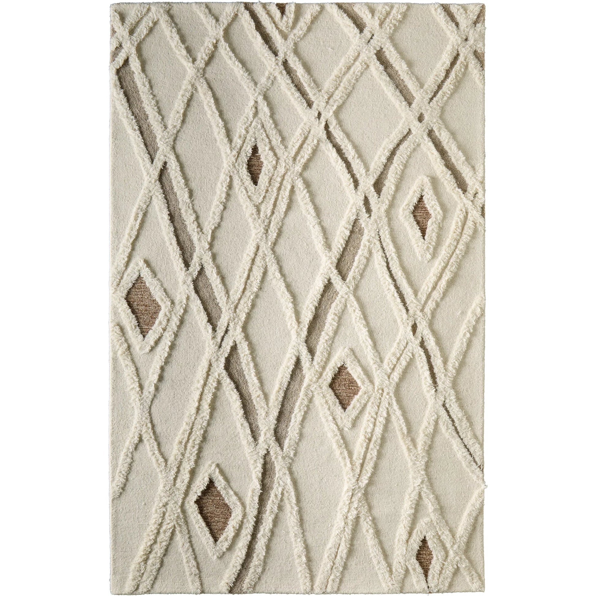 Anica Transitional Geometric Rug - 8008F by Feizy in ivory, taupe, brown. Made from wool in a unique style.