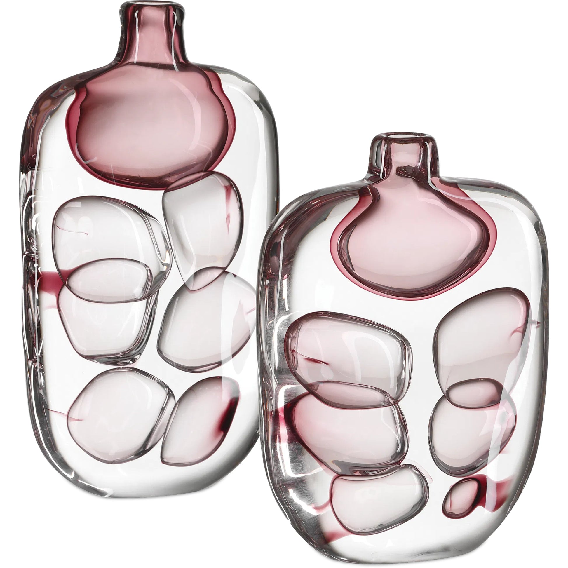 Vicolino Vase by Currey and Company in clear, purple. Made from glass in a eclectic & global style.