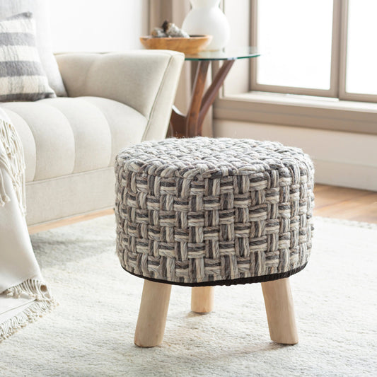 Cordoba - 25828 by Surya in charcoal, natural. Made from 70% wool, 20% polyester, 10% cotton, wood in a rustic style.