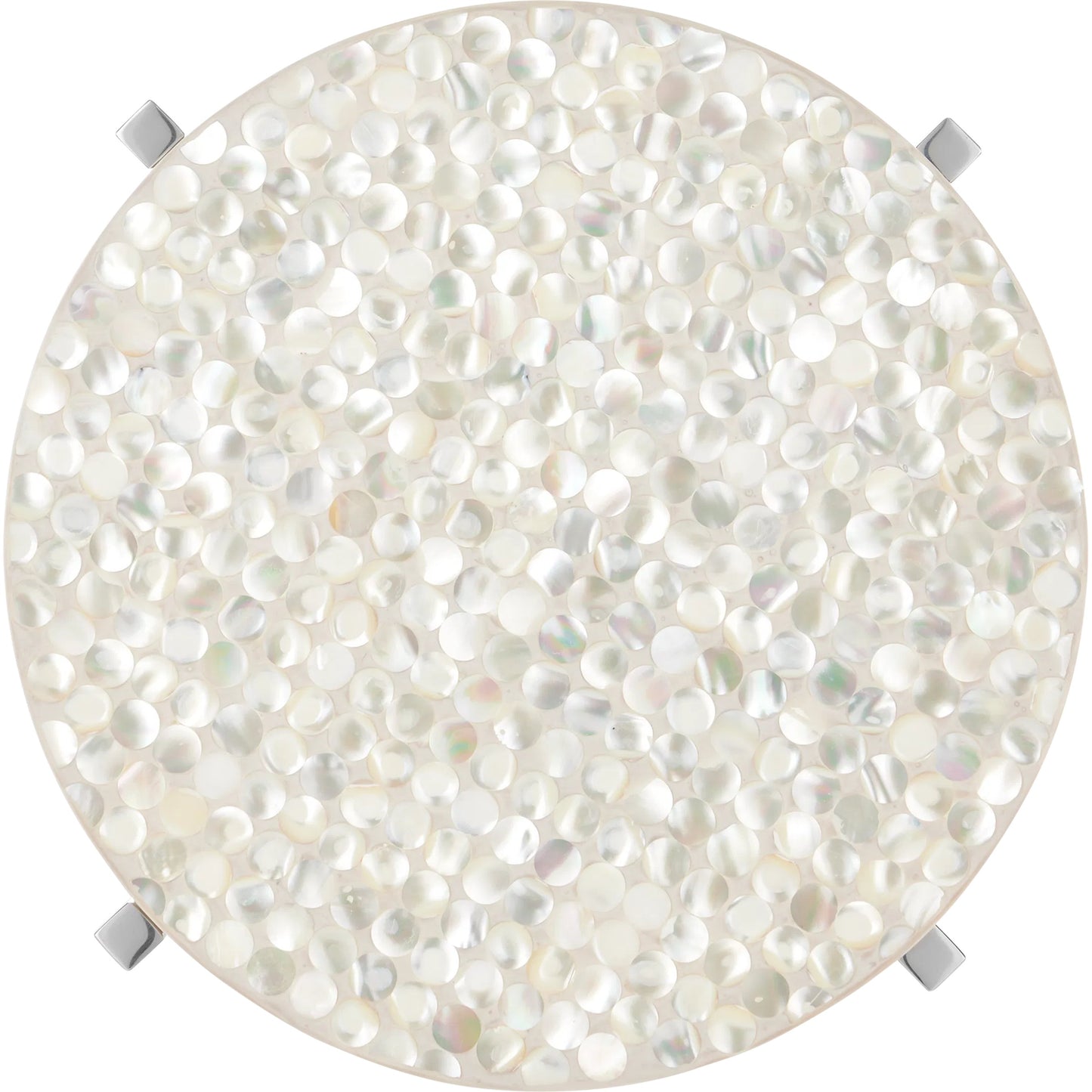 002 SI-2387039 | Additional Silo | Gerri Dot Mother of Pearl Drinks Table by Currey and Company in natural, polished nickel. Made from mother of pearl, stainless steel, engineered wood in a modern style.