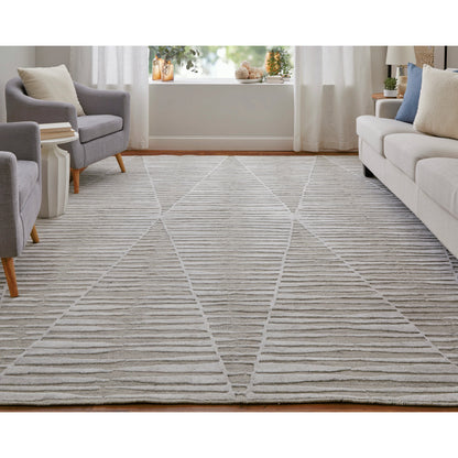 Elias Geometric Rug - ELS69FVF by Feizy in ivory, tan. Made from viscose, wool in a unique style.
