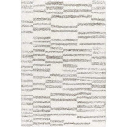 Cloudy Shag Rug - 490566 by Livabliss in off-white, gray, charcoal. Made from face: 100% polyester, warp: 60% jute, 40% polyester in a unique style.