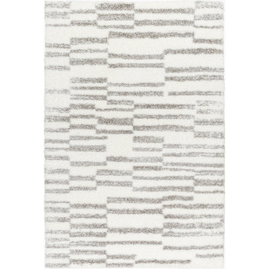 Cloudy Shag Rug - 490566 by Livabliss in off-white, gray, charcoal. Made from face: 100% polyester, warp: 60% jute, 40% polyester in a unique style.