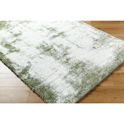 Cloudy Shag Rug - 490572 by Livabliss in off-white, grass green. Made from face: 100% polyester, warp: 60% jute, 40% polyester in a unique style.