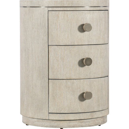 Modern Mood Round Nightstand by Hooker Furniture. Made from oak veneers in a modern style.