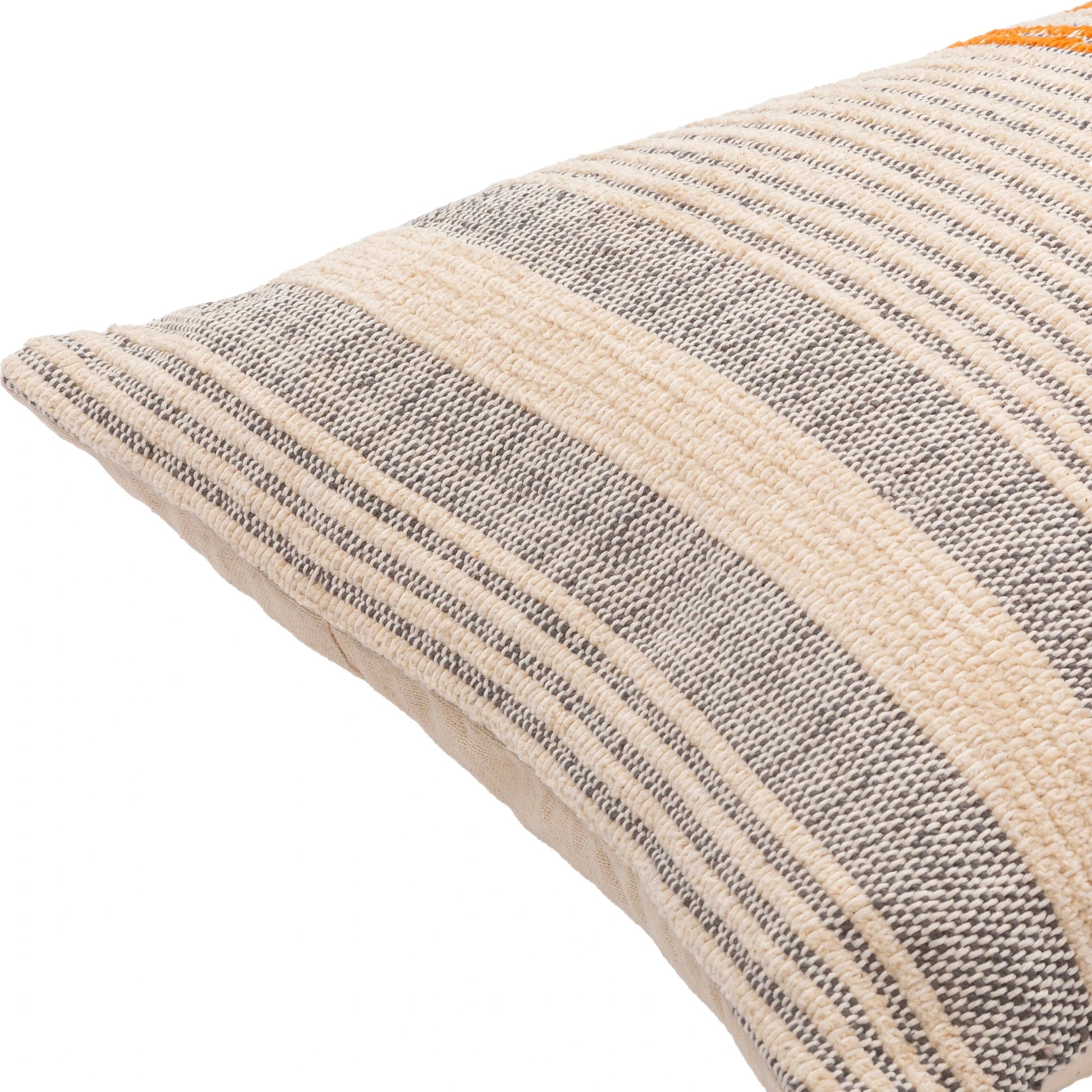 Camden Pillow - 27949 by Livabliss in cream, orange. Made from 70% cotton, 30% polyester, 100% cotton in a unique style.