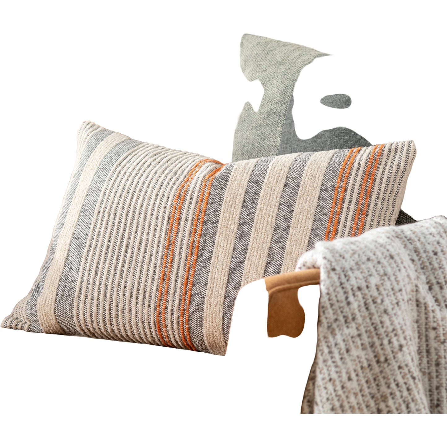 007 SI-1878613,SI-1878614 | Lifestyle | Camden Pillow - 27949 by Livabliss in cream, orange. Made from 70% cotton, 30% polyester, 100% cotton in a unique style.