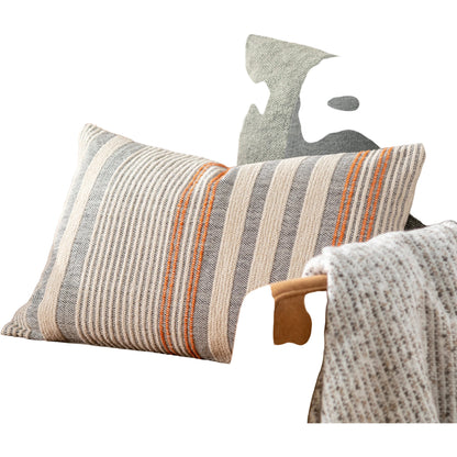 Camden Pillow - 27949 by Livabliss in cream, orange. Made from 70% cotton, 30% polyester, 100% cotton in a unique style.