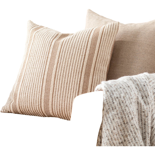 Camden Pillow - 26290 by Surya in brown, tan. Made from 100% cotton in a unique style.