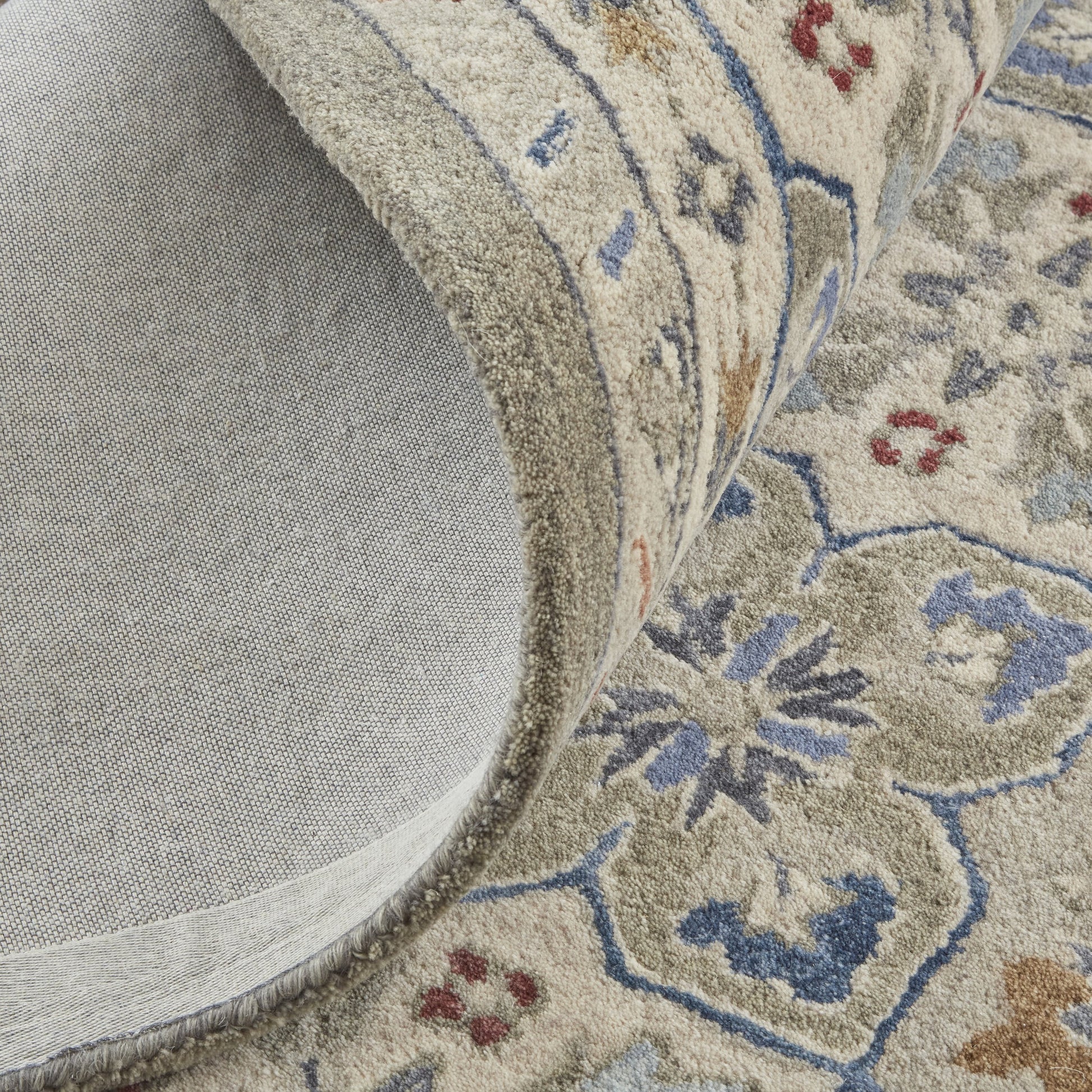 Rylan Transitional & Botanical Rug - 8638F by Feizy in taupe, ivory, red. Made from wool in a unique style.