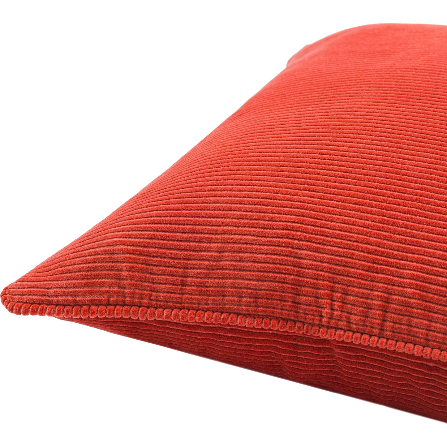 008 SI-1879910,SI-1879911 | Closeup | Corduroy Pillow - 14359 by Surya in orange. Made from 100% cotton in a traditional style.