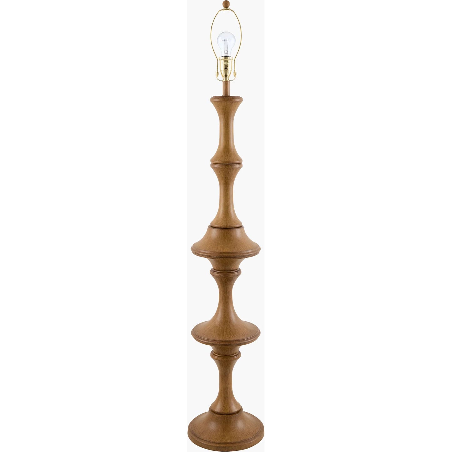 002 SI-2540955 | Closeup | Cedoro Accent Floor Lamp by Surya in brown, metallic gold, gold, translucent, white and painted. Made from steel, linen, polyester, iron in a unique style.