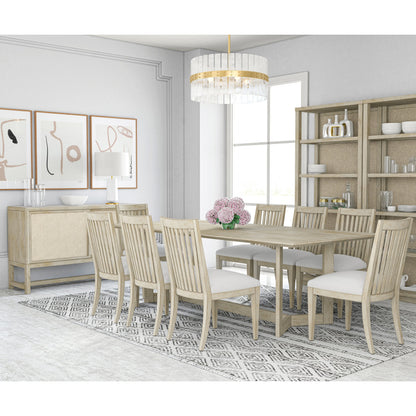 Cotiere Upholstered Side Chair (Set of 2) by A.R.T. Furniture in beige and linen. Made from parawood solids, foam, fabric in a modern style.
