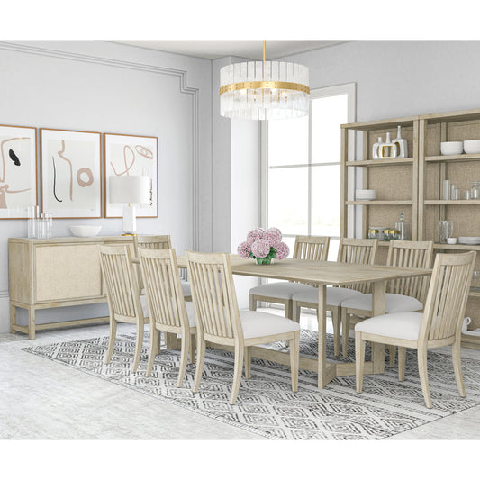 Cotiere Upholstered Side Chair by A.R.T. Furniture in beige and linen. Made from parawood solids, foam, fabric in a modern style.