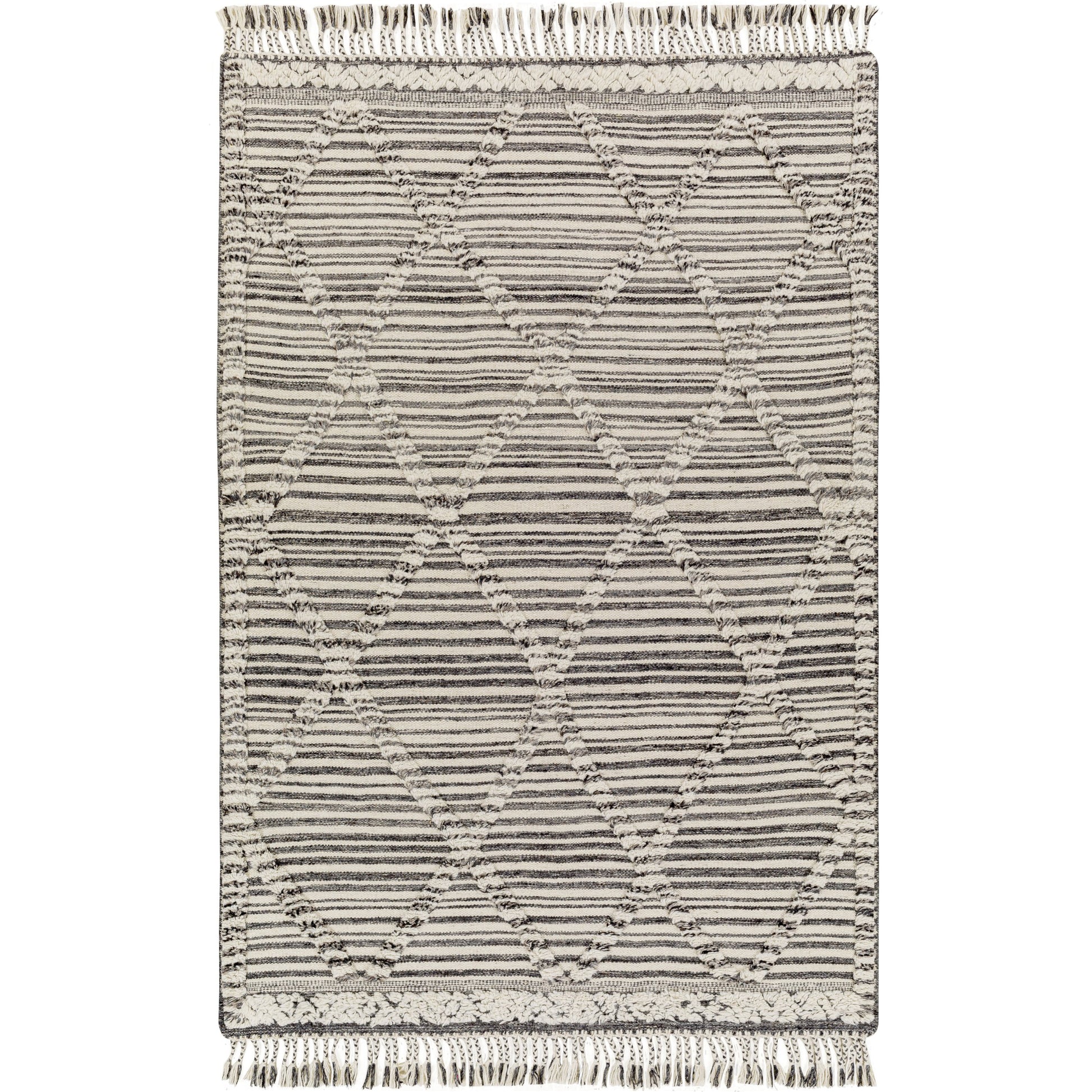 Cadiz Rug - 29474 by Surya in ivory, black, gray. Made from 100% wool in a unique style.