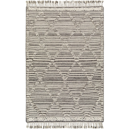 Cadiz Rug - 29474 by Surya in ivory, black, gray. Made from 100% wool in a unique style.