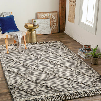 Cadiz CDZ-2300 Rug by Surya in ivory, black, gray. Made from 100% wool in a unique style.