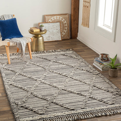 Cadiz Rug - 29474 by Surya in ivory, black, gray. Made from 100% wool in a unique style.