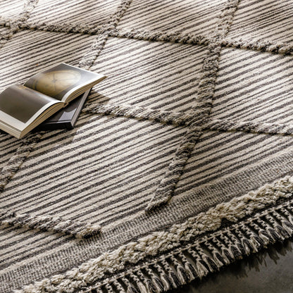 Cadiz Rug - 29474 by Surya in ivory, black, gray. Made from 100% wool in a unique style.
