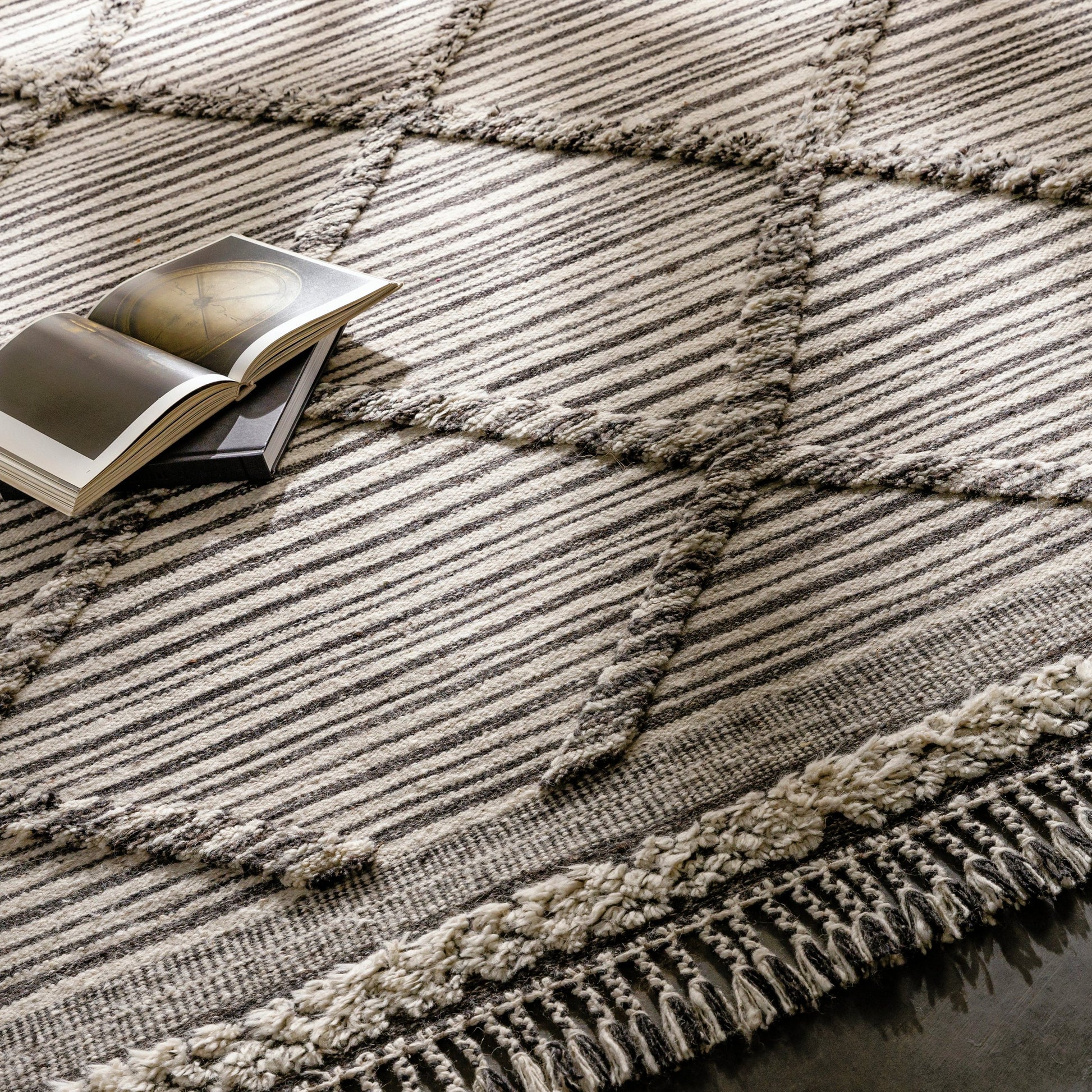 Cadiz Rug - 29474 by Surya in ivory, black, gray. Made from 100% wool in a unique style.