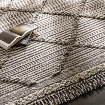 Cadiz Rug - 29474 by Surya in ivory, black, gray. Made from 100% wool in a unique style.