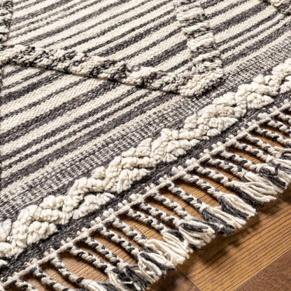 Cadiz Rug - 29474 by Surya in ivory, black, gray. Made from 100% wool in a unique style.