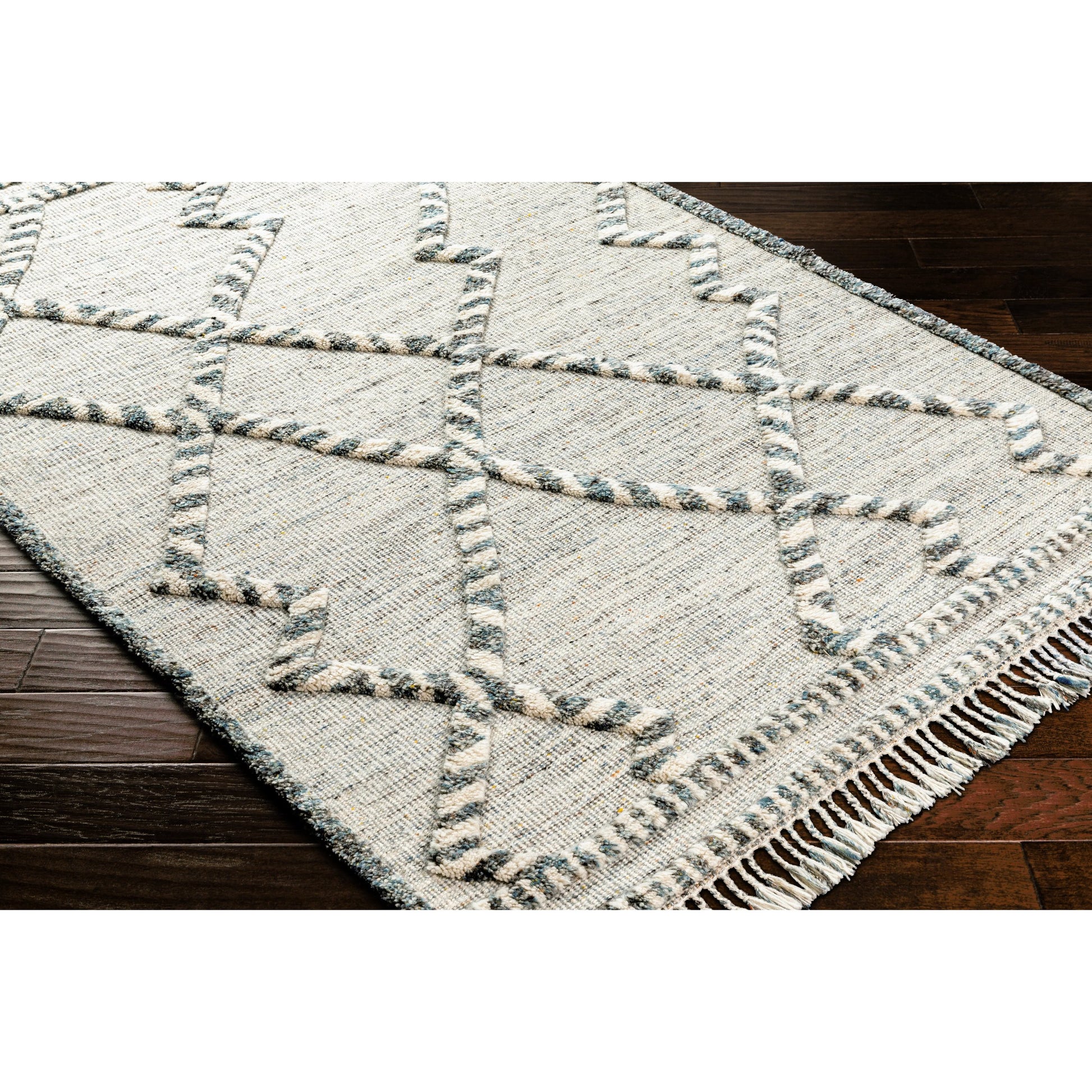 Cadiz Rug - 29475 by Surya in medium gray, dark brown, ivory, medium brown. Made from 100% wool in a unique style.