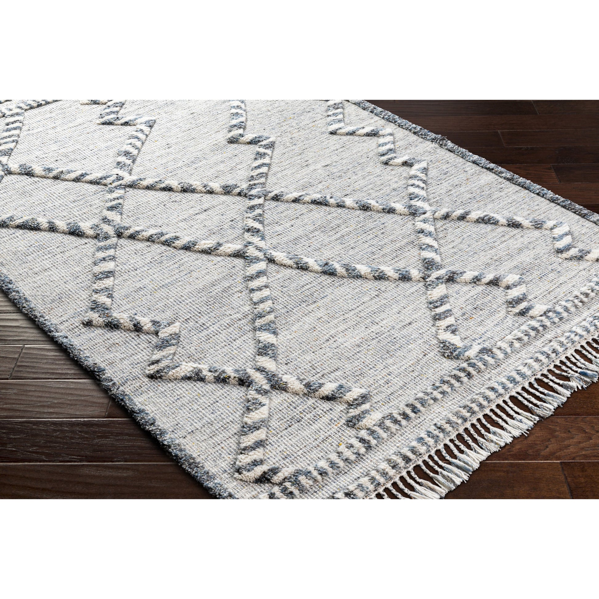 Cadiz Rug - 29475 by Surya in medium gray, dark brown, ivory, medium brown. Made from 100% wool in a unique style.