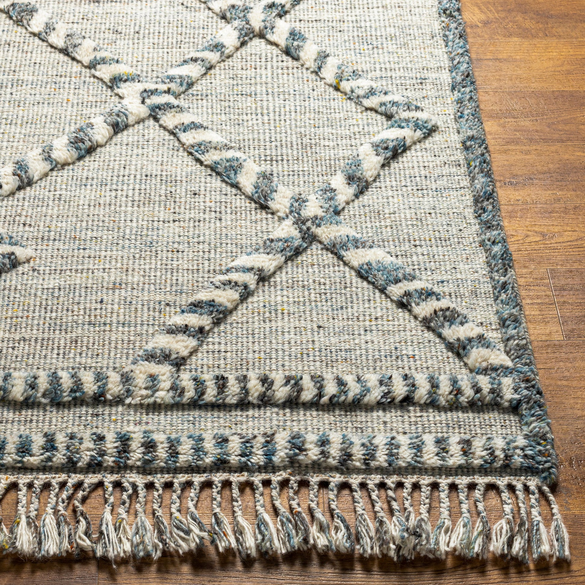 Cadiz Rug - 29475 by Surya in medium gray, dark brown, ivory, medium brown. Made from 100% wool in a unique style.
