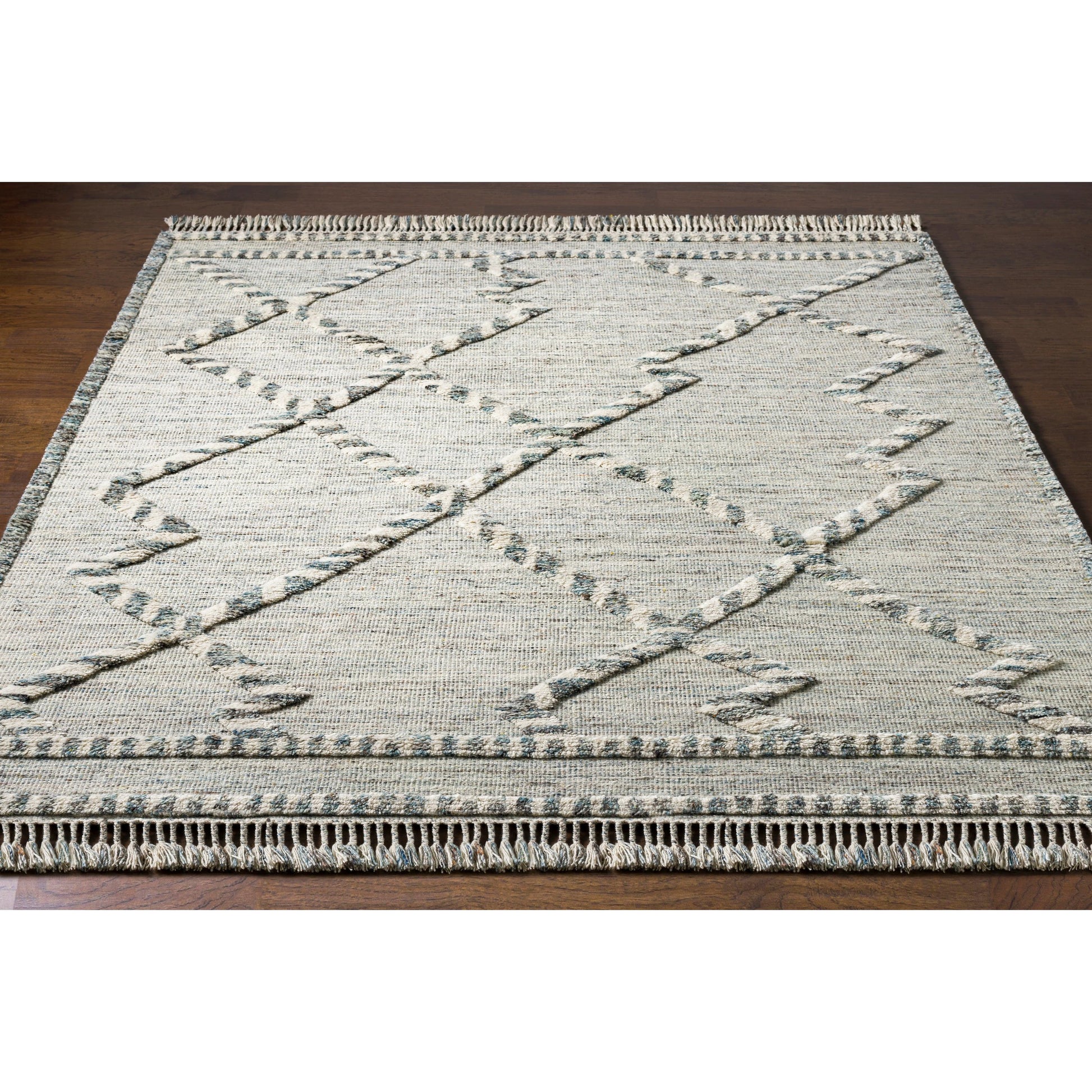 Cadiz Rug - 29475 by Surya in medium gray, dark brown, ivory, medium brown. Made from 100% wool in a unique style.