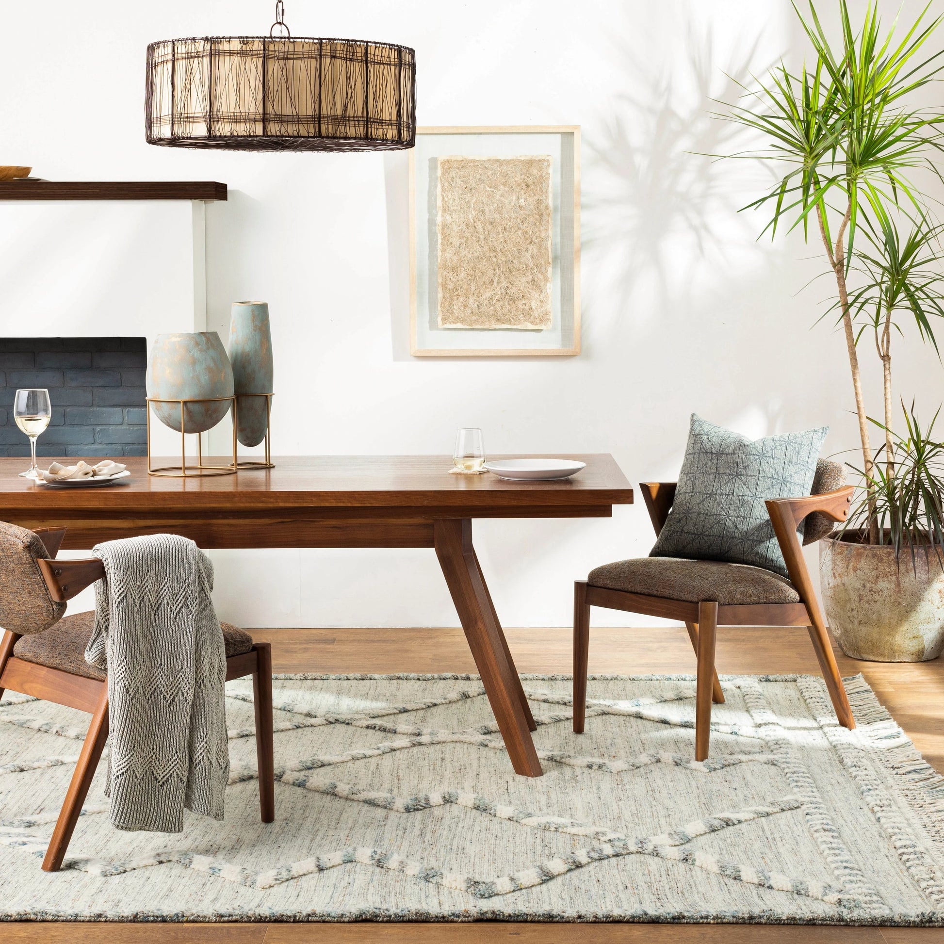 Cadiz Rug - 29475 by Surya in medium gray, dark brown, ivory, medium brown. Made from 100% wool in a unique style.