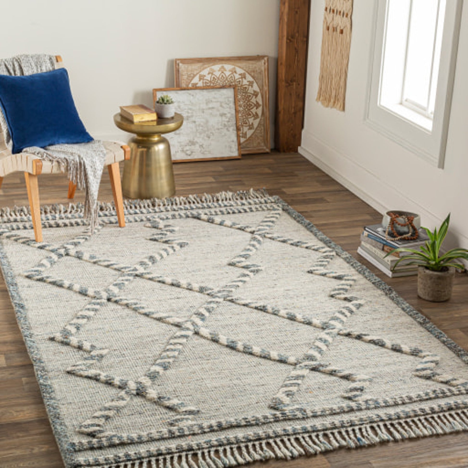 Cadiz Rug - 29475 by Surya in medium gray, dark brown, ivory, medium brown. Made from 100% wool in a unique style.