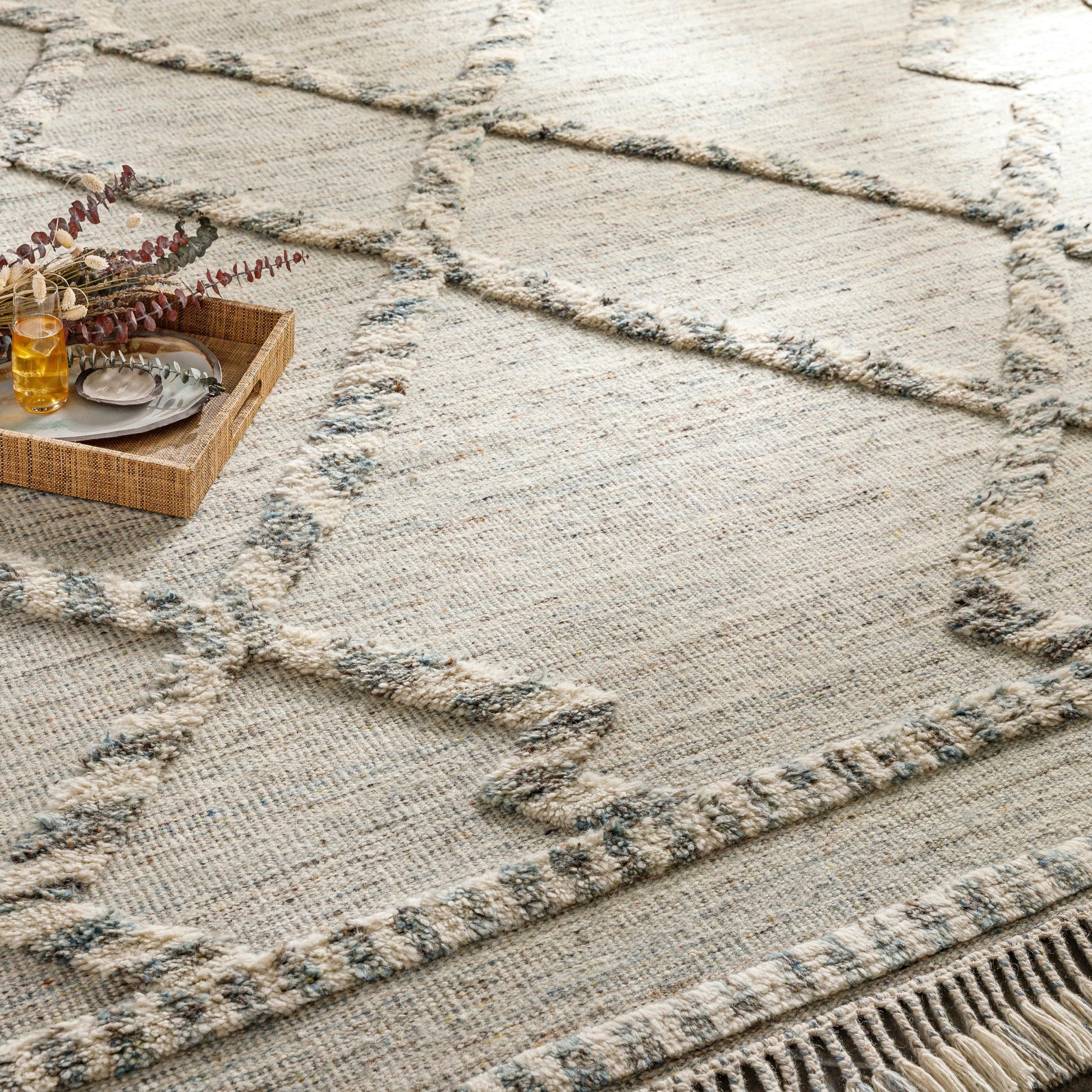 Cadiz Rug - 29475 by Surya in medium gray, dark brown, ivory, medium brown. Made from 100% wool in a unique style.