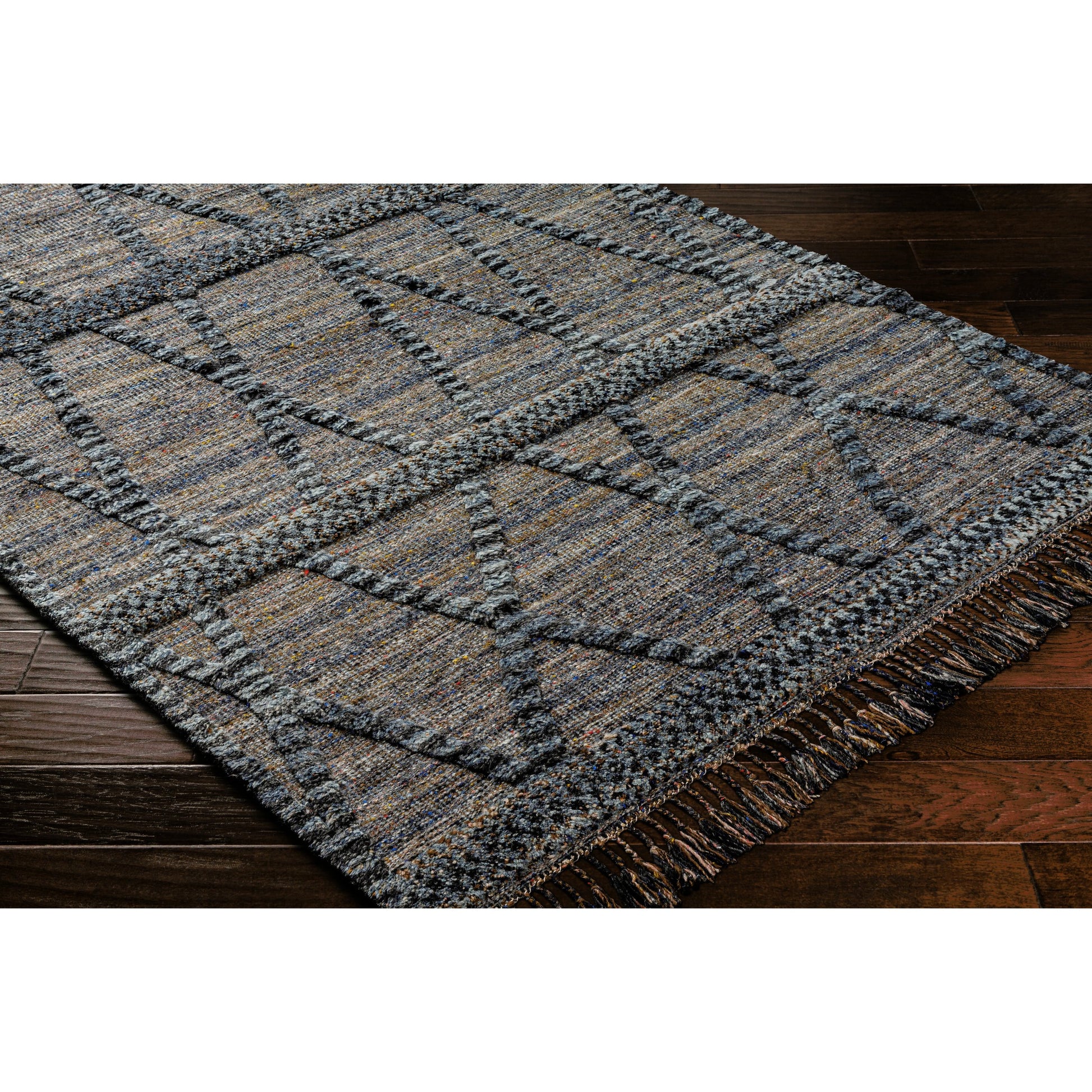 Cadiz Rug - 29476 by Surya in black, gray, charcoal, dark brown, olive, light gray. Made from 100% wool in a unique style.