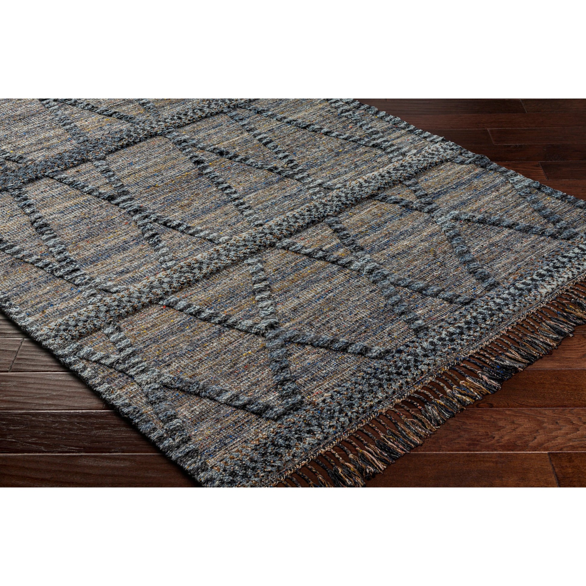 Cadiz Rug - 29476 by Surya in black, gray, charcoal, dark brown, olive, light gray. Made from 100% wool in a unique style.