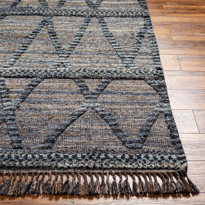 Cadiz Rug - 29476 by Surya in black, gray, charcoal, dark brown, olive, light gray. Made from 100% wool in a unique style.