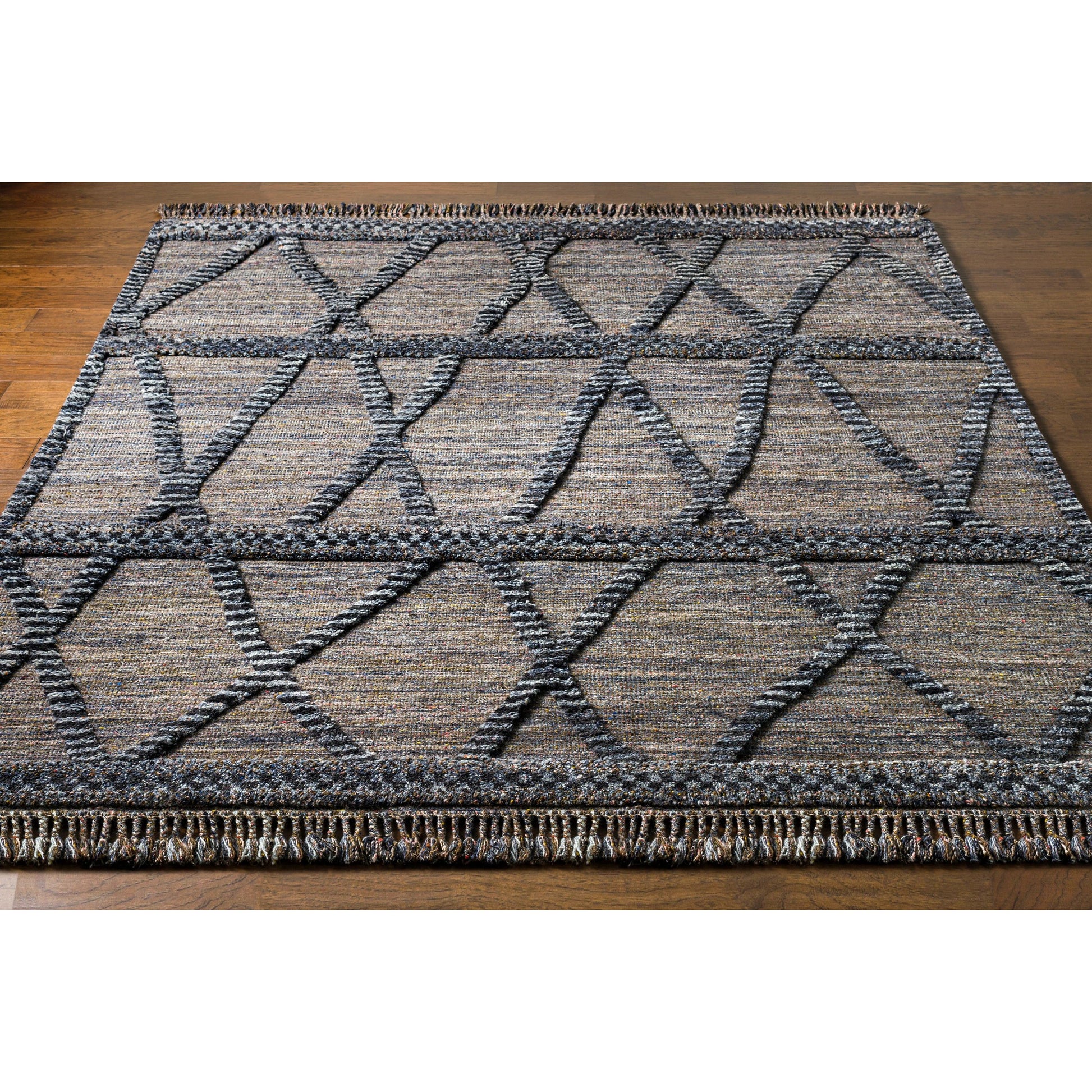 Cadiz Rug - 29476 by Surya in black, gray, charcoal, dark brown, olive, light gray. Made from 100% wool in a unique style.