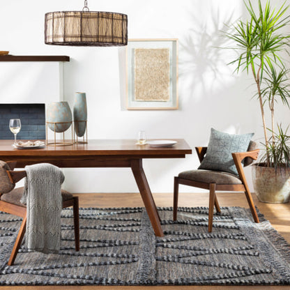 Cadiz Rug - 29476 by Surya in black, gray, charcoal, dark brown, olive, light gray. Made from 100% wool in a unique style.