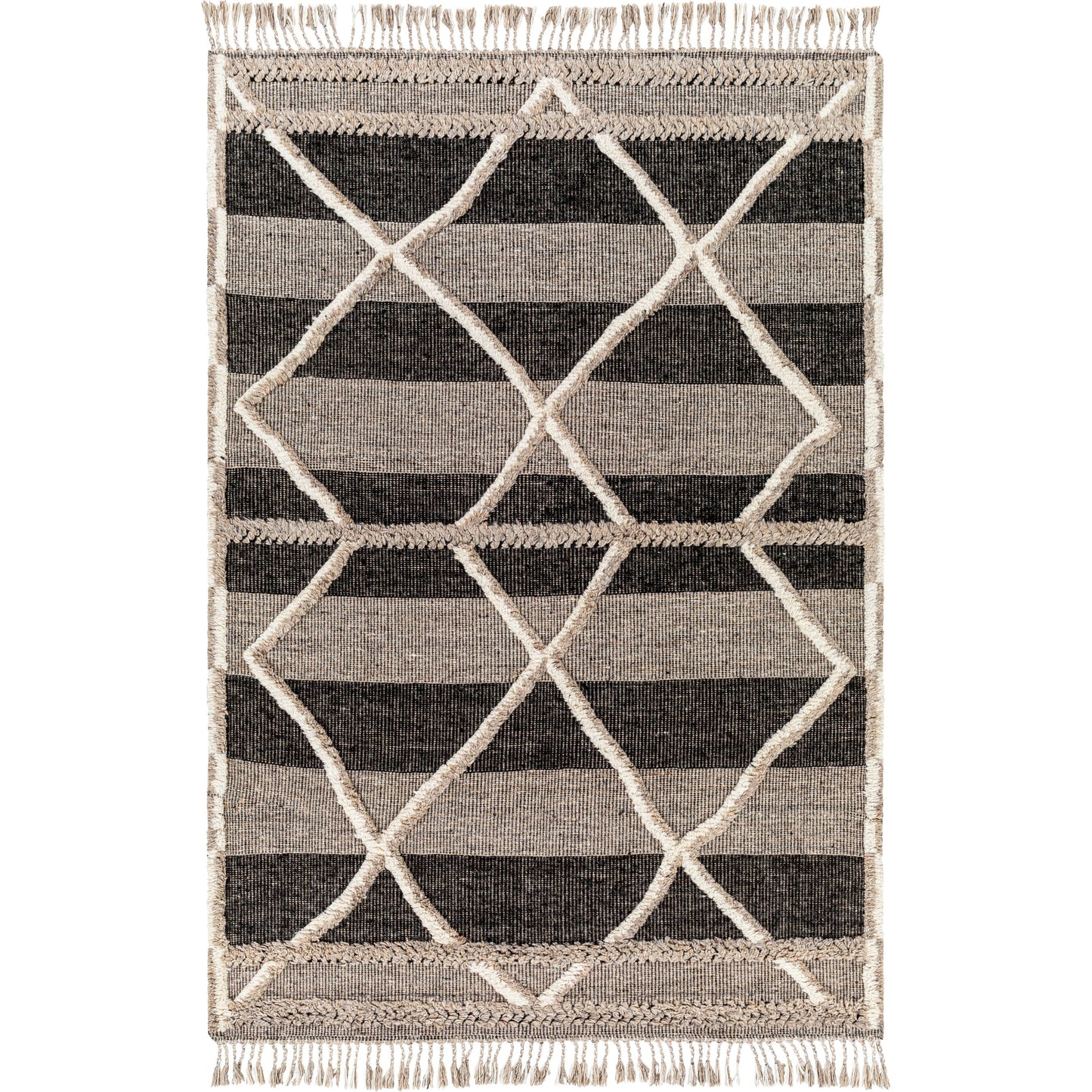 001 SI-1796262,SI-1796264,SI-1796266 | Primary Silo | Cadiz Rug - 29478 by Surya in gray, black, cream. Made from 100% wool in a unique style.