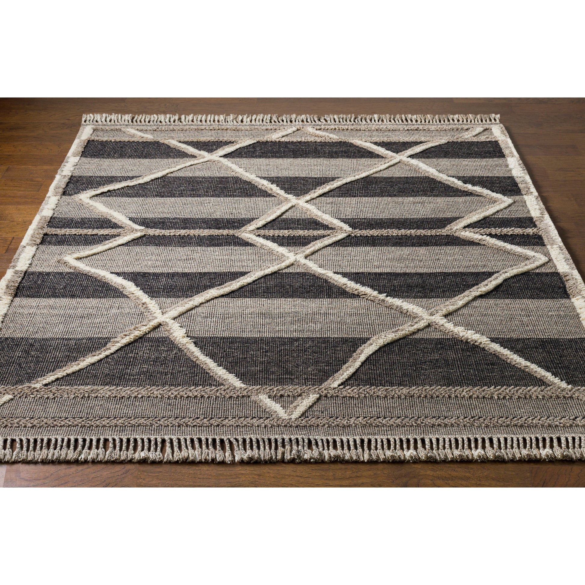 Cadiz Rug - 29478 by Surya in gray, black, cream. Made from 100% wool in a unique style.