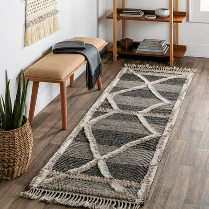 Cadiz Rug - 29478 by Surya in gray, black, cream. Made from 100% wool in a unique style.