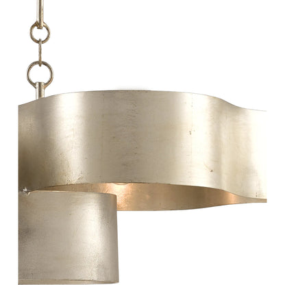 Grand Lotus Oval Chandelier by Currey and Company. Made from wrought iron in a modern style.