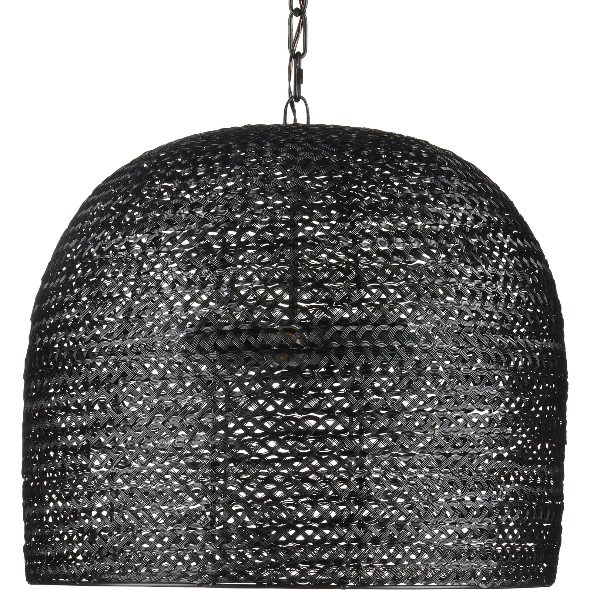 Piero Pendant by Currey and Company in satin black. Made from metal in a cottage & farmhouse style.